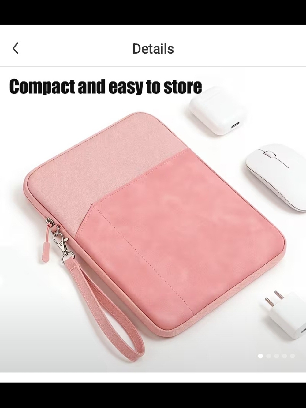 Pink 8-inch Tablet Sleeve Case with Wrist Strap